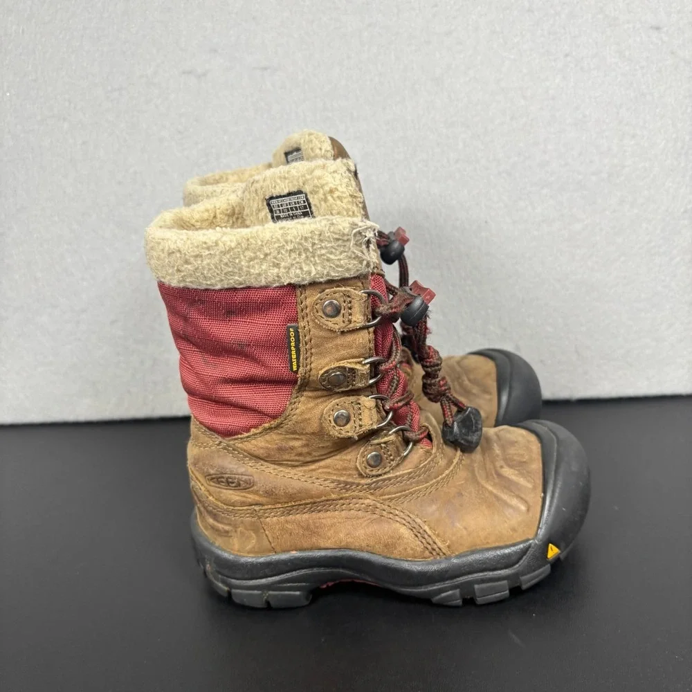 Keen Basin Leather Insulated Waterproof Snow Boots Toddler Kids Youth Size 10